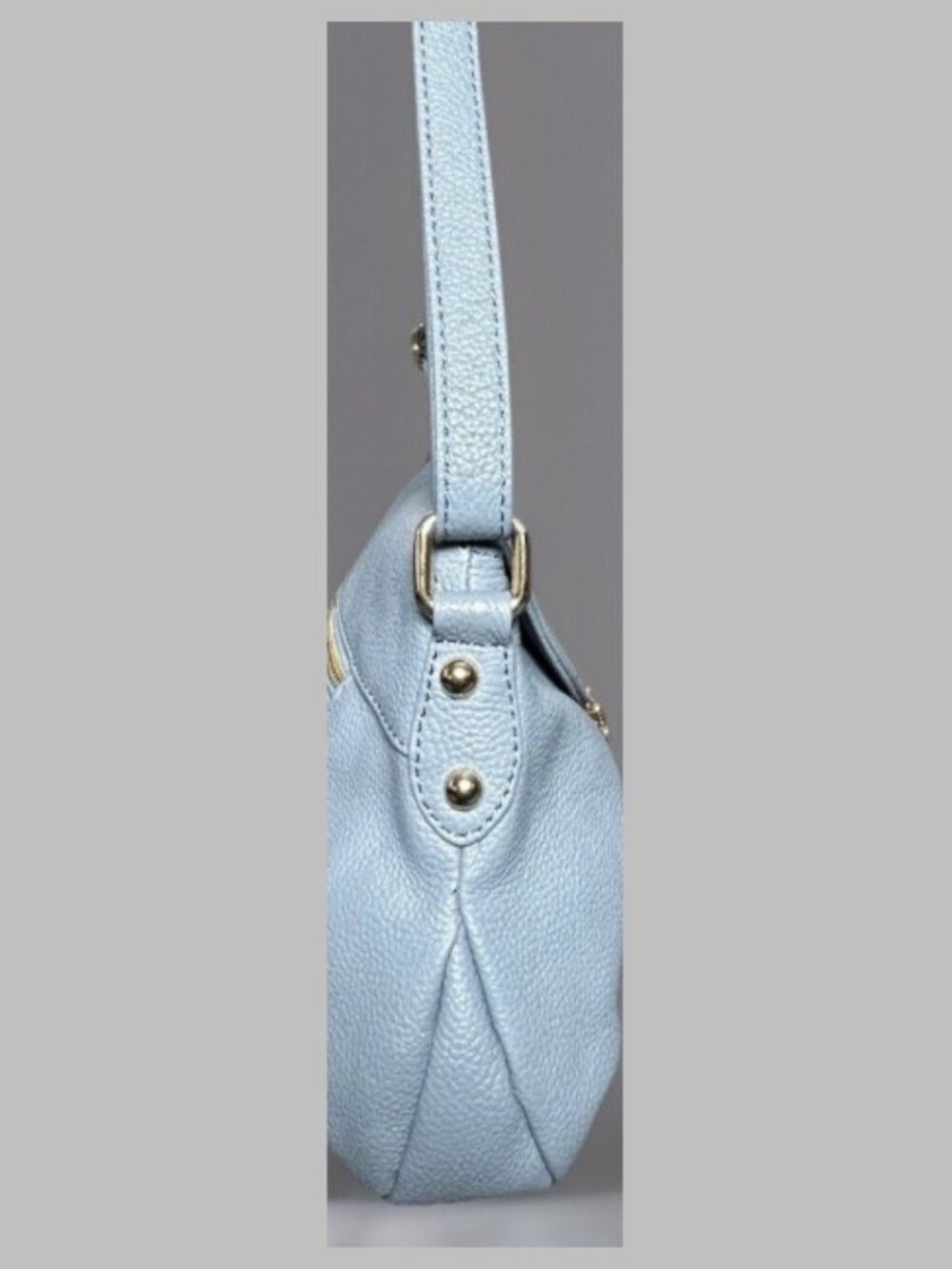 Light Blue Faux Leather Crossbody Shoulder Bag Gold Lock Flap Purse Unbranded - Picture 4 of 14